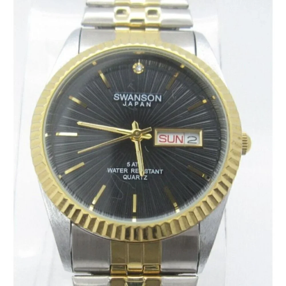 Men's‎ Swanson Presidental Quartz 5ATM WR Analog Dial Causal Round Watch (E921)